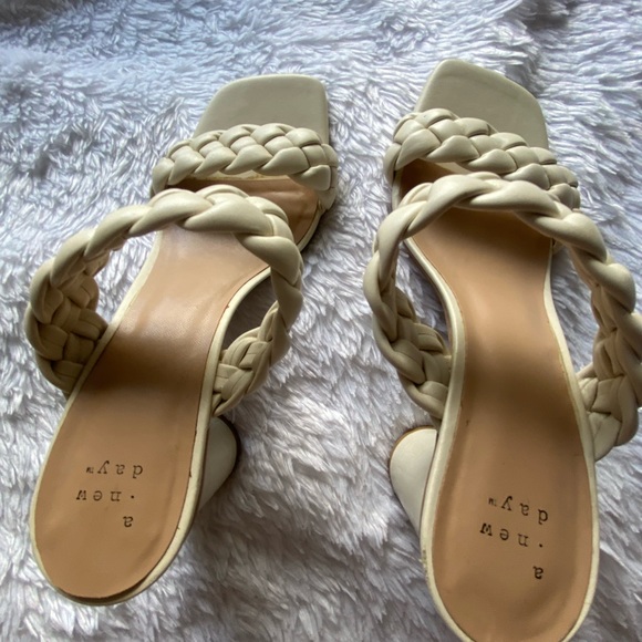 A new day Braided Cream Block Heel Sandals - Picture 5 of 8